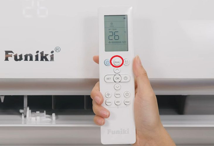 Bạn nhấn nút  “MODE” nhiều lần để chọn chế độ sưởi ấm 