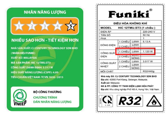 Công Suất điều Hoà Funiki 12000