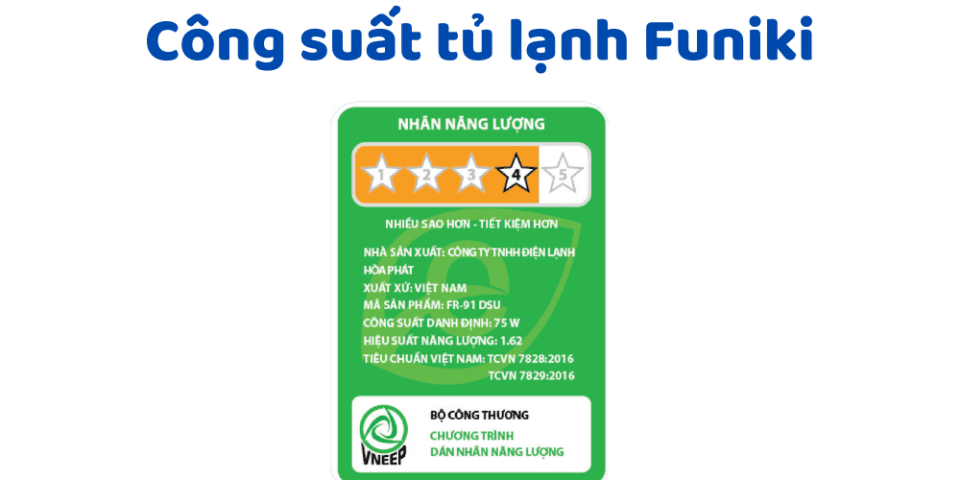 Công Suất Tủ Lạnh Funiki