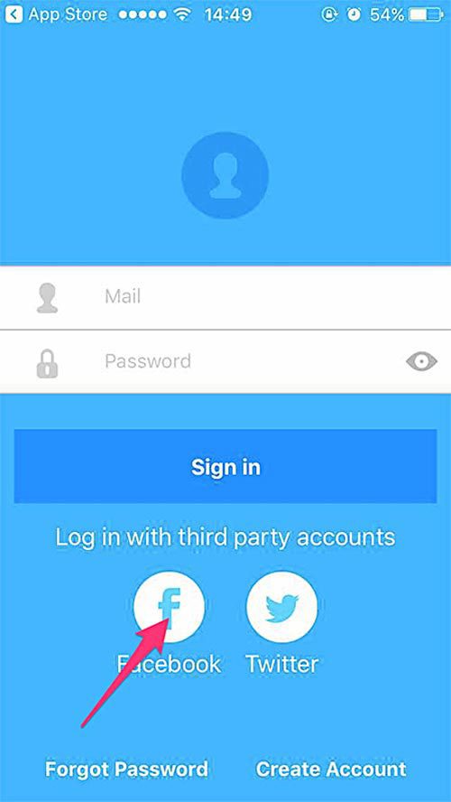 chọn đăng nhập bằng tài khoản Facebook