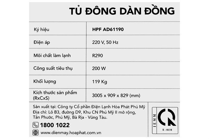 - Tủ đông Hòa Phát AD61190 - hình số 15