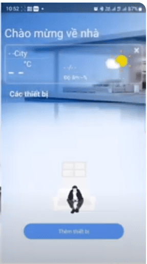bạn hãy chạm vào "thêm thiết bị" để kết nối với máy lạnh.