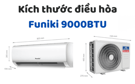 Kích Thước điều Hòa Funiki 9000btu