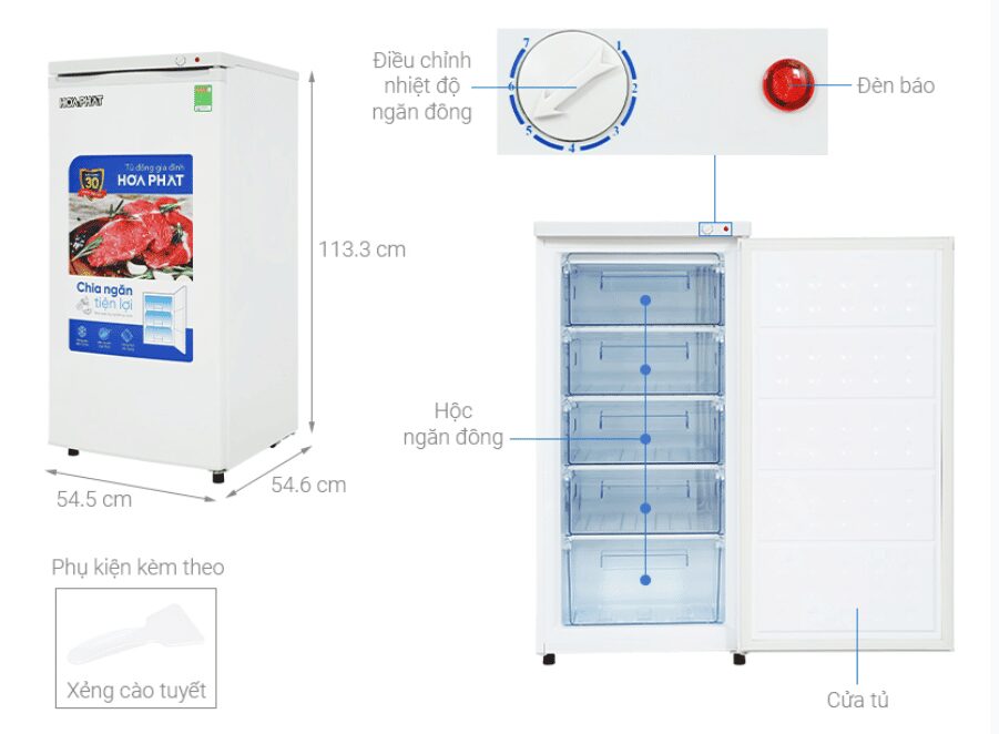Tủ đông Hoà Phát đứng 1 ngăn 